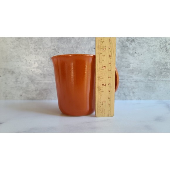 Vintage Pyrex Cup Mug Autumn Harvest Burnt Orange Rust D Handle MW Safe - Picture 7 of 10